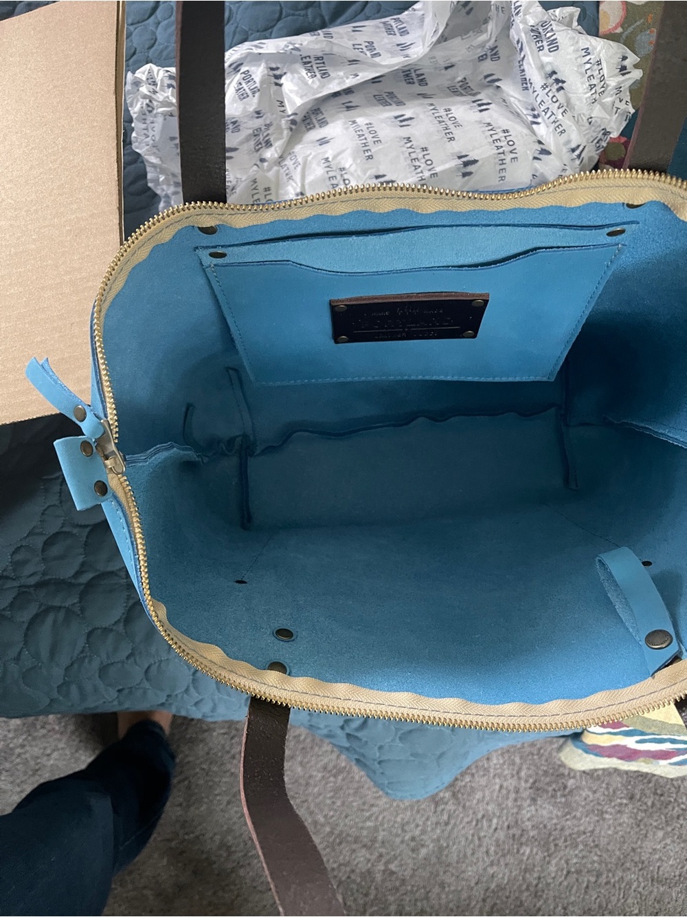 Portland Leather Goods LARGE zipper tote - Picture 2 of 9